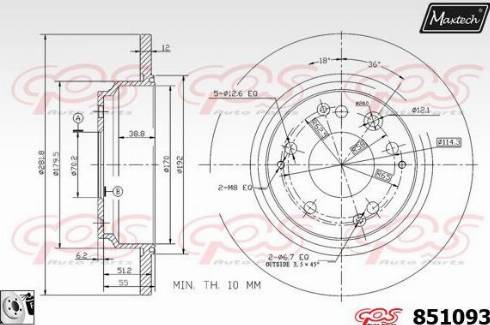 Maxtech 851093.0080 - Kočioni disk www.molydon.hr