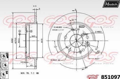 Maxtech 851097.6980 - Kočioni disk www.molydon.hr