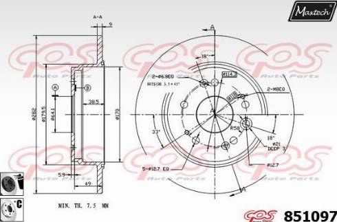 Maxtech 851097.6060 - Kočioni disk www.molydon.hr