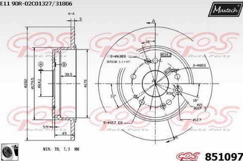 Maxtech 851097.0060 - Kočioni disk www.molydon.hr