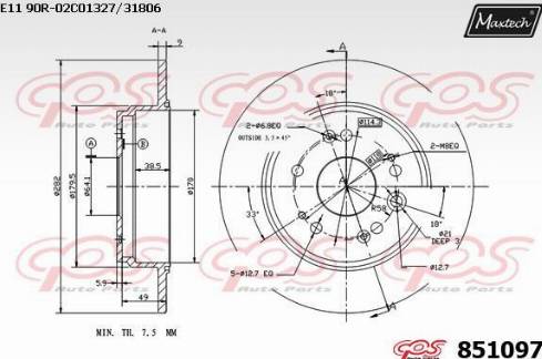 Maxtech 851097.0000 - Kočioni disk www.molydon.hr