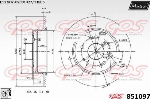 Maxtech 851097.0080 - Kočioni disk www.molydon.hr