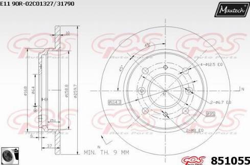 Maxtech 851055.0060 - Kočioni disk www.molydon.hr