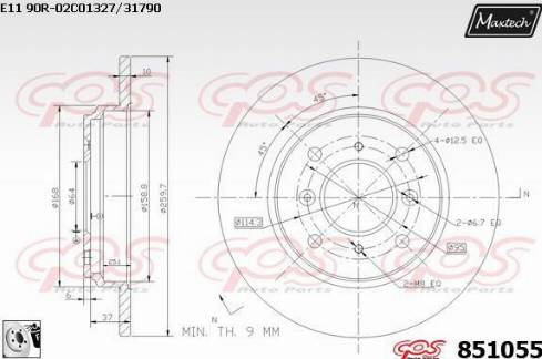 Maxtech 851055.0080 - Kočioni disk www.molydon.hr