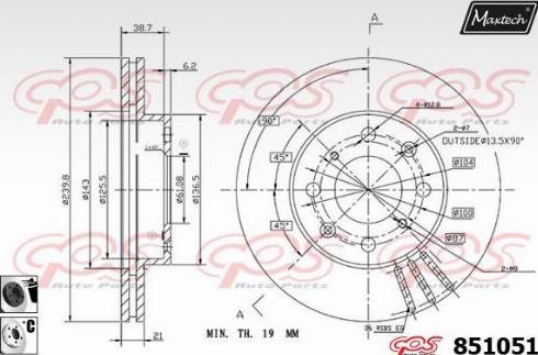 Maxtech 851051.6060 - Kočioni disk www.molydon.hr