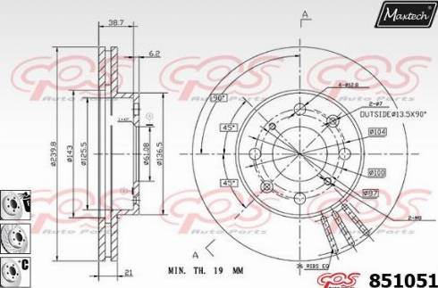 Maxtech 851051.6880 - Kočioni disk www.molydon.hr