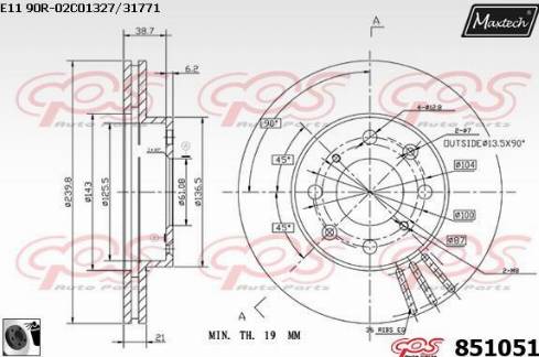 Maxtech 851051.0060 - Kočioni disk www.molydon.hr