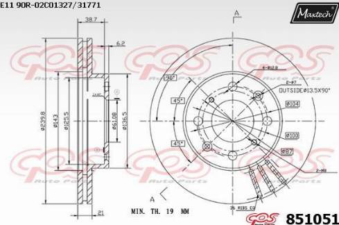 Maxtech 851051.0000 - Kočioni disk www.molydon.hr