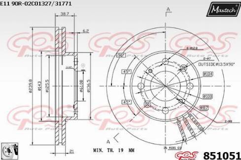 Maxtech 851051.0080 - Kočioni disk www.molydon.hr