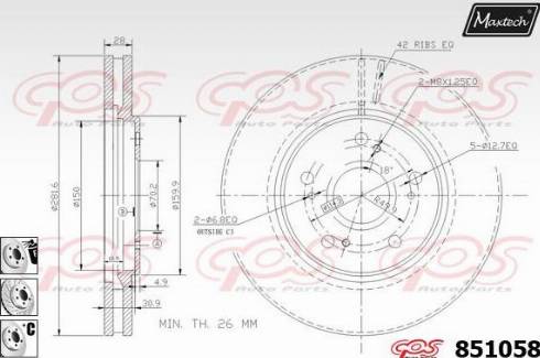 Maxtech 851058.6880 - Kočioni disk www.molydon.hr