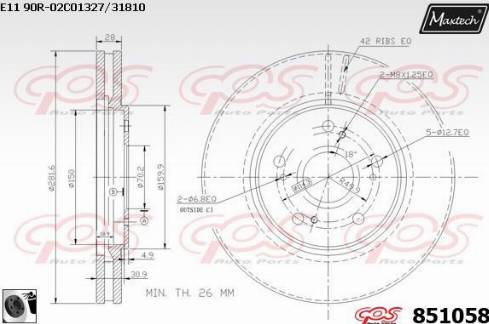 Maxtech 851058.0060 - Kočioni disk www.molydon.hr