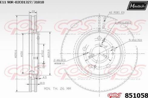 Maxtech 851058.0000 - Kočioni disk www.molydon.hr