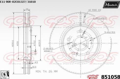 Maxtech 851058.0080 - Kočioni disk www.molydon.hr