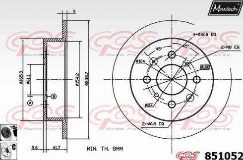 Maxtech 851052.6060 - Kočioni disk www.molydon.hr