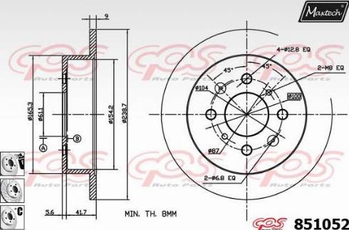 Maxtech 851052.6980 - Kočioni disk www.molydon.hr