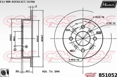 Maxtech 851052.0060 - Kočioni disk www.molydon.hr