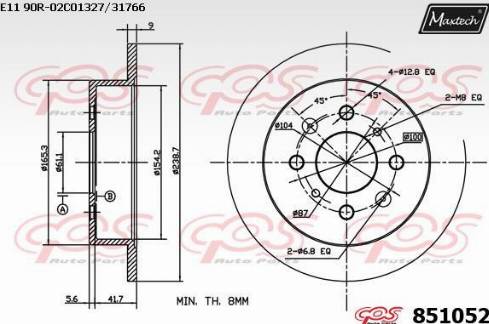 Maxtech 851052.0000 - Kočioni disk www.molydon.hr