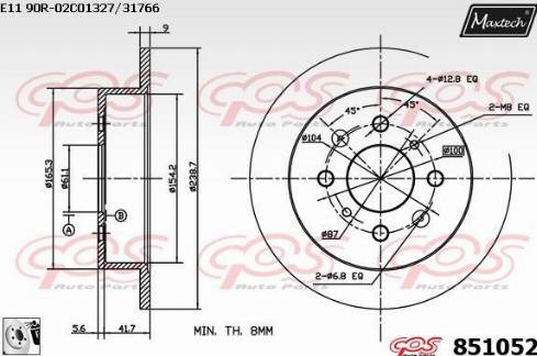 Maxtech 851052.0080 - Kočioni disk www.molydon.hr