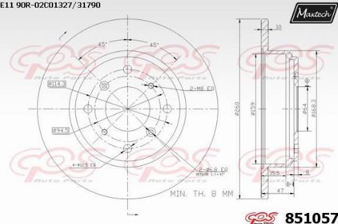 Maxtech 851057.0000 - Kočioni disk www.molydon.hr