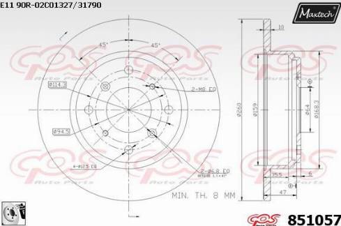 Maxtech 851057.0080 - Kočioni disk www.molydon.hr