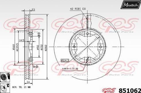 Maxtech 851062.6060 - Kočioni disk www.molydon.hr