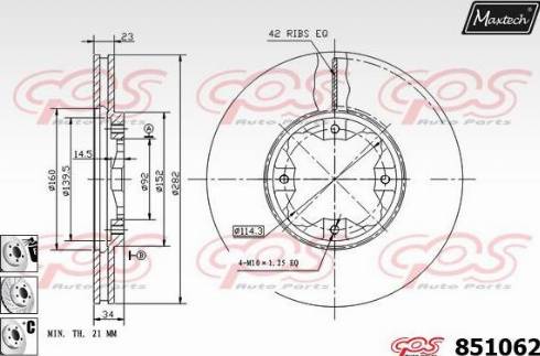 Maxtech 851062.6880 - Kočioni disk www.molydon.hr