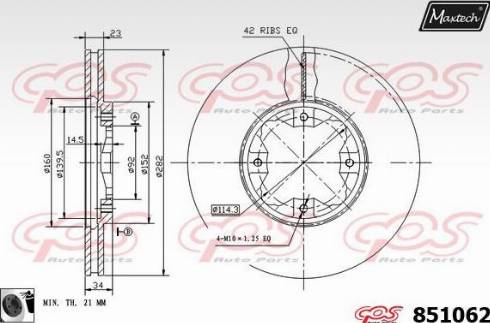 Maxtech 851062.0060 - Kočioni disk www.molydon.hr