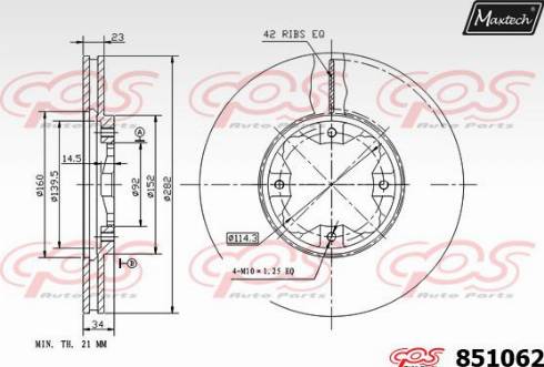 Maxtech 851062.0000 - Kočioni disk www.molydon.hr