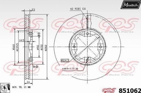 Maxtech 851062.0080 - Kočioni disk www.molydon.hr