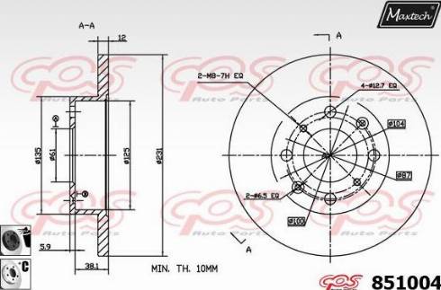 Maxtech 851004.6060 - Kočioni disk www.molydon.hr