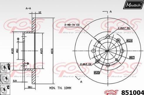 Maxtech 851004.6880 - Kočioni disk www.molydon.hr