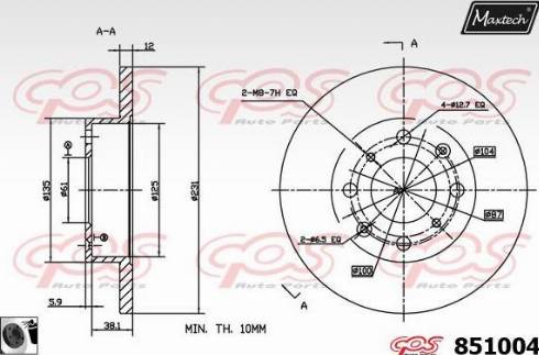 Maxtech 851004.0060 - Kočioni disk www.molydon.hr