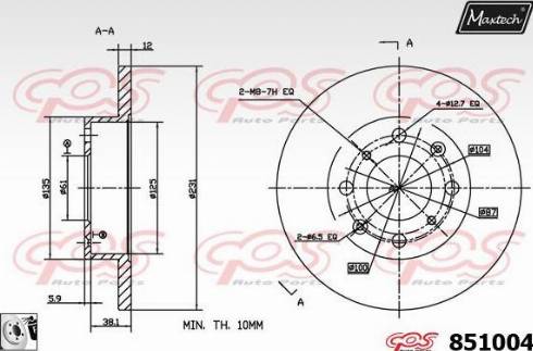 Maxtech 851004.0080 - Kočioni disk www.molydon.hr