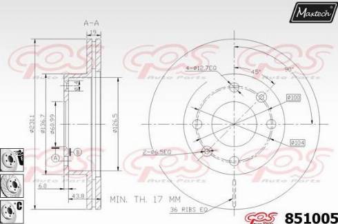 Maxtech 851005.6880 - Kočioni disk www.molydon.hr