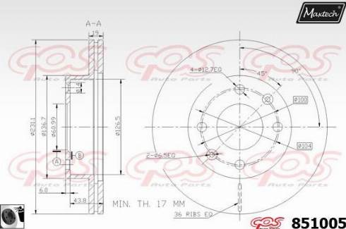 Maxtech 851005.0060 - Kočioni disk www.molydon.hr