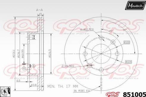 Maxtech 851005.0080 - Kočioni disk www.molydon.hr