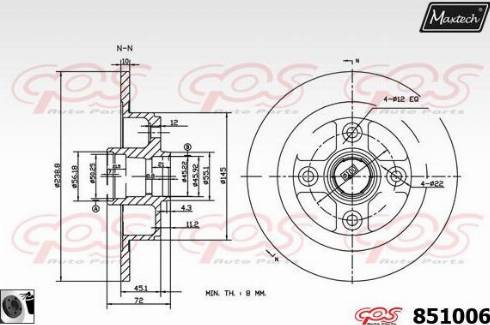 Maxtech 851006.0060 - Kočioni disk www.molydon.hr