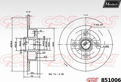 Maxtech 851006.0000 - Kočioni disk www.molydon.hr