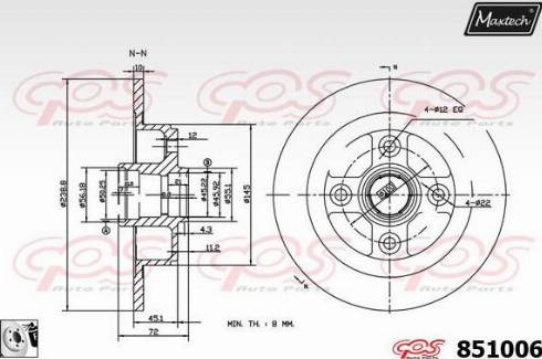 Maxtech 851006.0080 - Kočioni disk www.molydon.hr