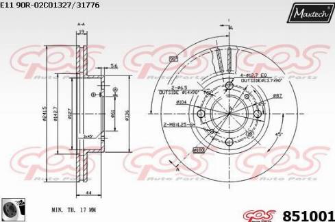 Maxtech 851001.0060 - Kočioni disk www.molydon.hr