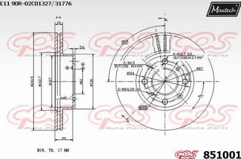 Maxtech 851001.0000 - Kočioni disk www.molydon.hr