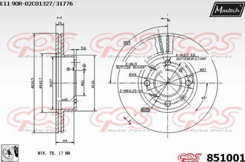 Maxtech 851001.0080 - Kočioni disk www.molydon.hr