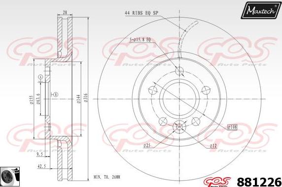 Maxtech 851001 - Kočioni disk www.molydon.hr