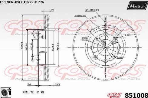 Maxtech 851008.0060 - Kočioni disk www.molydon.hr