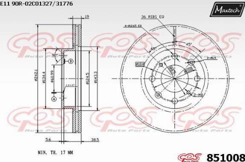 Maxtech 851008.0000 - Kočioni disk www.molydon.hr