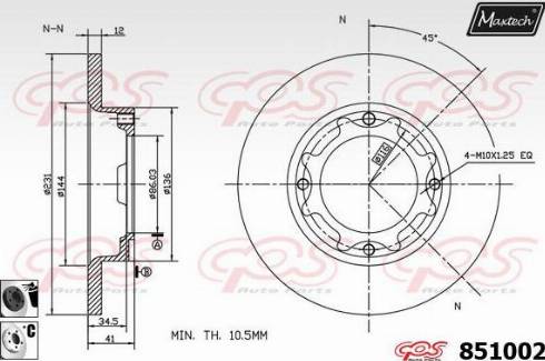 Maxtech 851002.6060 - Kočioni disk www.molydon.hr