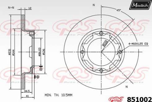 Maxtech 851002.0000 - Kočioni disk www.molydon.hr