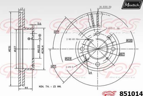 Maxtech 851014.0000 - Kočioni disk www.molydon.hr