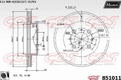 Maxtech 851011.0060 - Kočioni disk www.molydon.hr