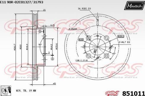 Maxtech 851011.0080 - Kočioni disk www.molydon.hr